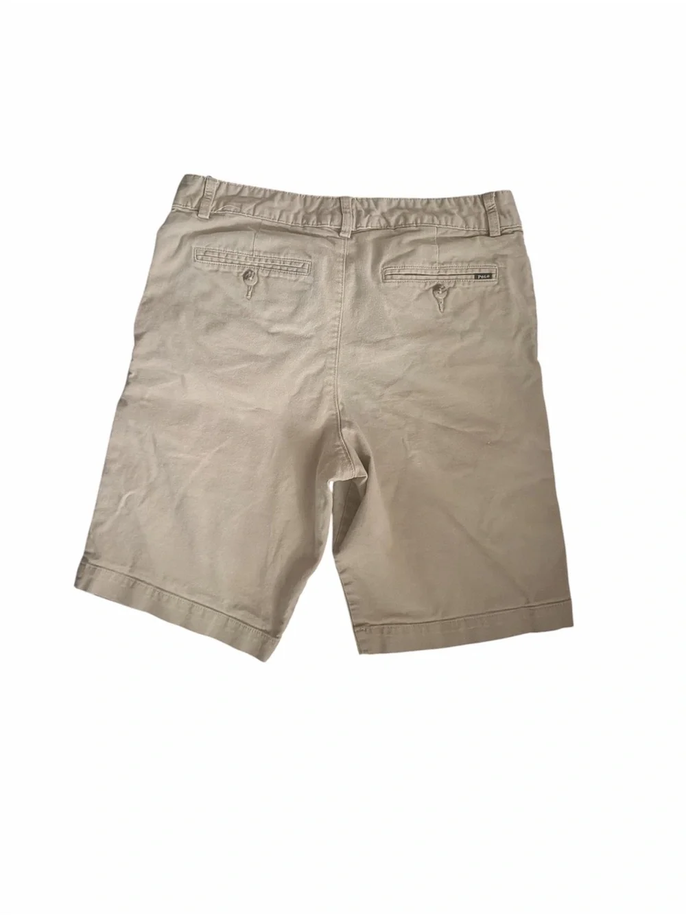 Boys Polo by Ralph Lauren Khaki Flat Front Cotton Shorts